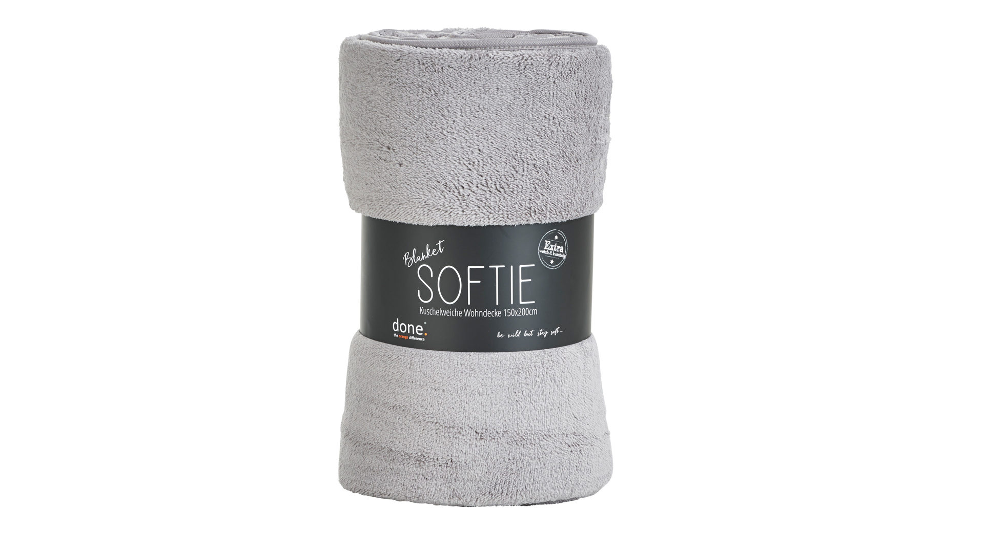 Wohndecke Done.® aus Stoff in Grau done.® Wohndecke Blanket Softie steinfarbener Teddystoff – ca. 150 x 200 cm