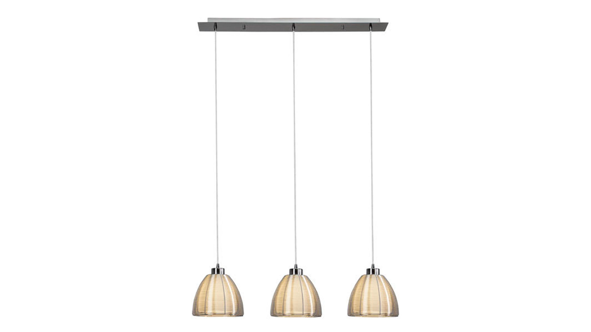 Pendelleuchte Brilliant aus Metall in Metallfarben Brilliant Hängelampe Relax verchromter Stahldraht & Glas – Länge ca. 80 cm