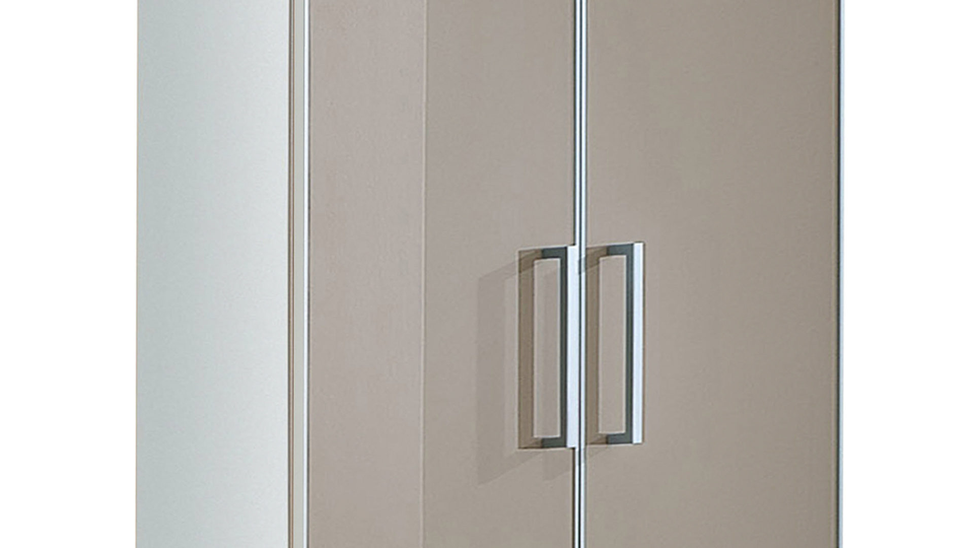 Garderobenschrank Voss möebel aus Glas in Braun VOSS MÖBEL Garderobenschrank Santina als Dielenmöbel weißer Lack & taupefarbenes Glas – zwei Türen