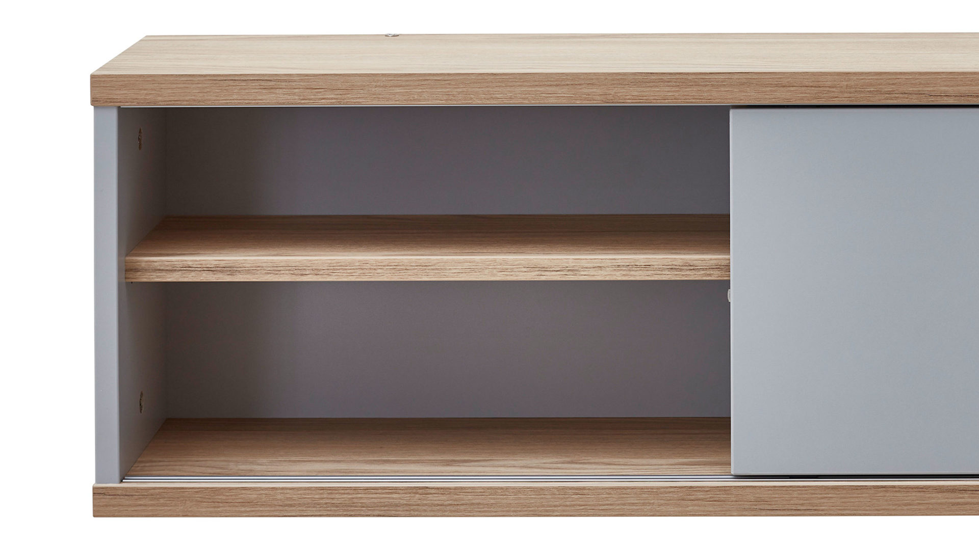 Wandregal Paidi aus Holz in Hellgrau PAIDI Babyzimmerprogramm Benne - Wandregal Kieselgrau & Montana Eiche – ca. 86 x 29 cm