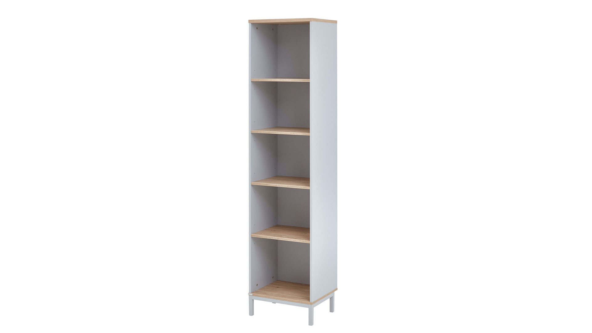 Regal Paidi aus Holz in Hellgrau PAIDI Babyzimmerprogramm Benne - Standregal Kieselgrau & Montana Eiche – fünf Fächer, Höhe ca. 202 cm