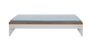 Bettgestell Paidi aus Holz in Weiß PAIDI Jugendzimmerprogramm Oscar - Studioliege Kreideweiß & Nebraska Eiche – Liegefläche ca. 120 x 200 cm