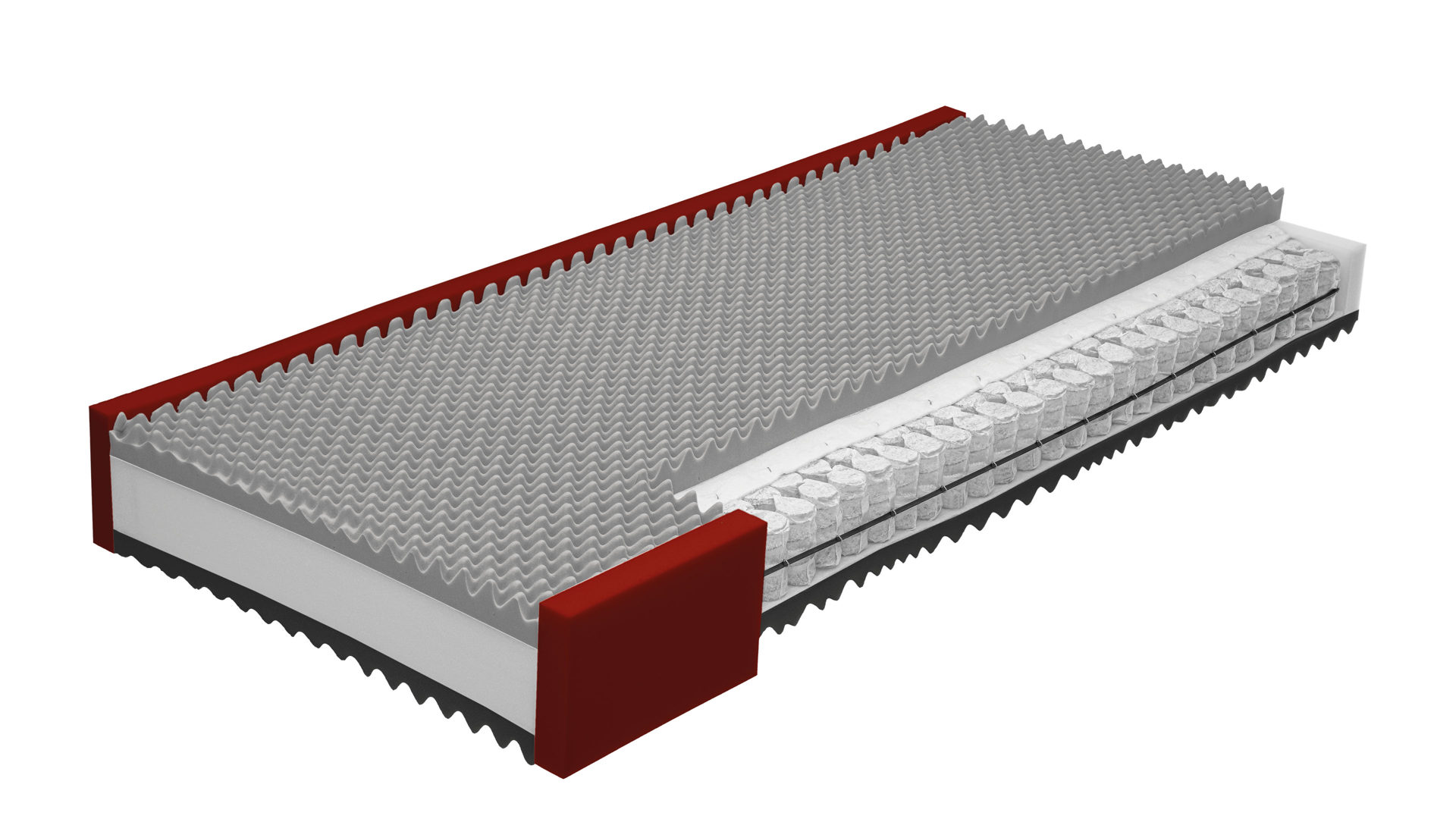 Federkernmatratze Interliving aus Stoff in Weiß Interliving Matratze Medikontur 1913 Taschenfederkern, H3 – Liegefläche ca. 120 x 200 cm