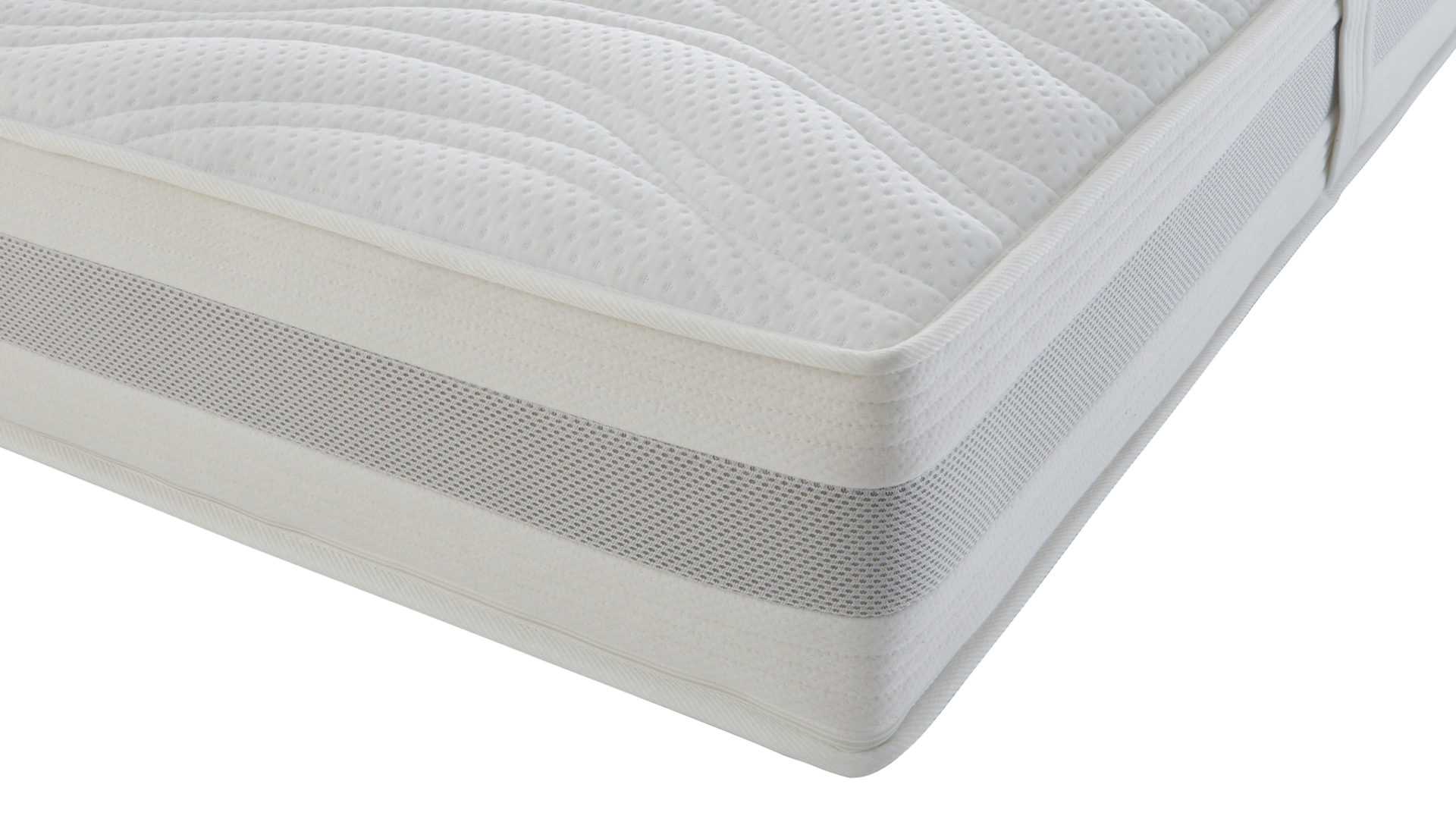 Federkernmatratze Interliving aus Stoff in Weiß Interliving Matratze Medikontur 1913 Taschenfederkern, H3 – Liegefläche ca. 80 x 200 cm