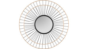 Spiegel Mirrors and more aus Spiegel in Schwarz Dekospiegel Kerstin Schwarz & Holzfarbig - Durchmesser ca. 80 cm