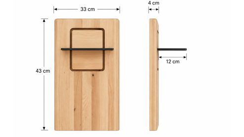 Paneel Interliving aus Holz in Holzfarben Interliving Schlafzimmer Serie 1015 – Paneel-Set Wildeiche & Colorglas – zweiteilig
