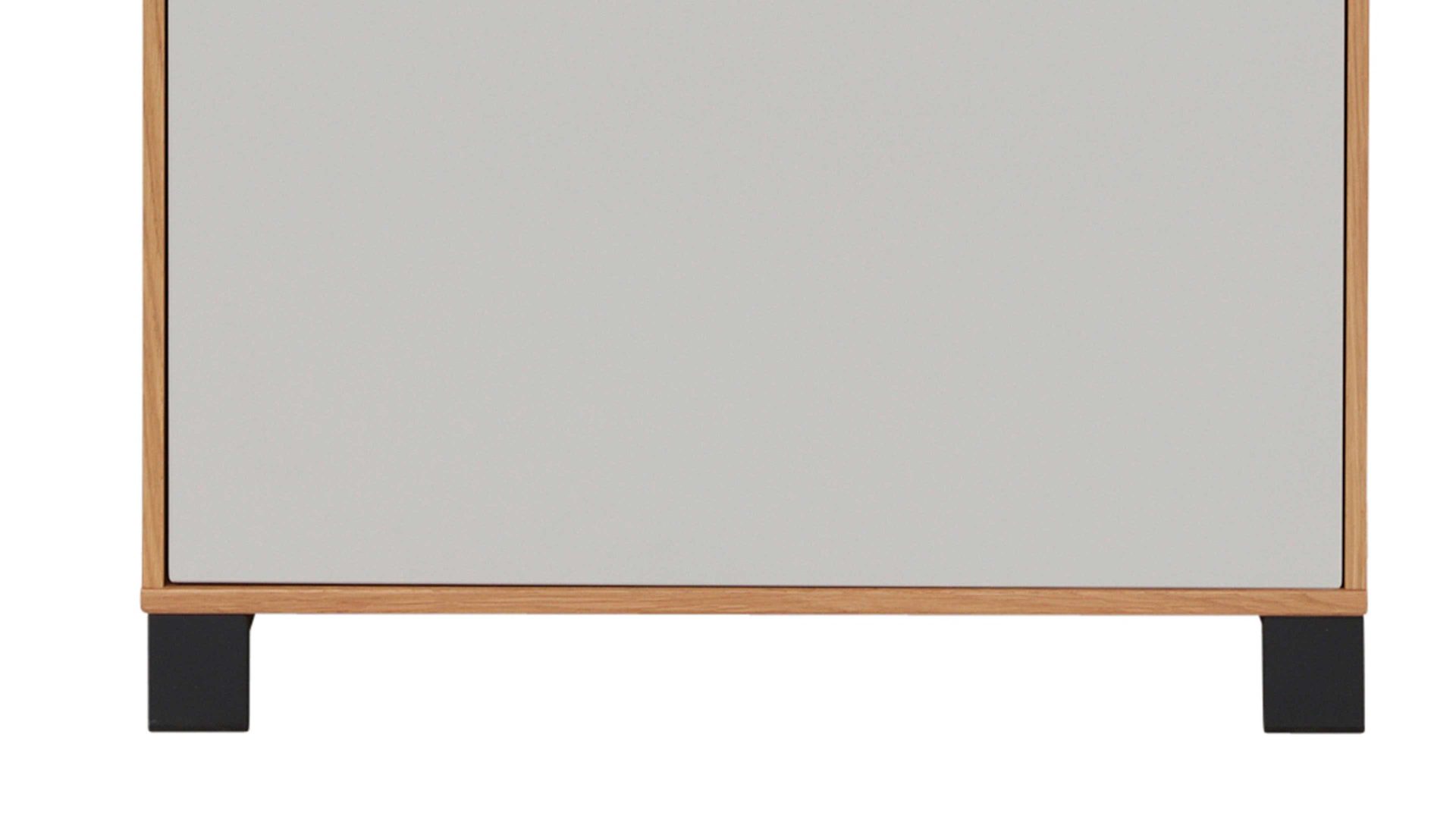 Kombikommode Interliving aus Holz in Holzfarben Interliving Garderoben Serie 6005 – Kommode 801 Eiche & lichtgrauer Lack – eine Schublade, eine Tür, rechts