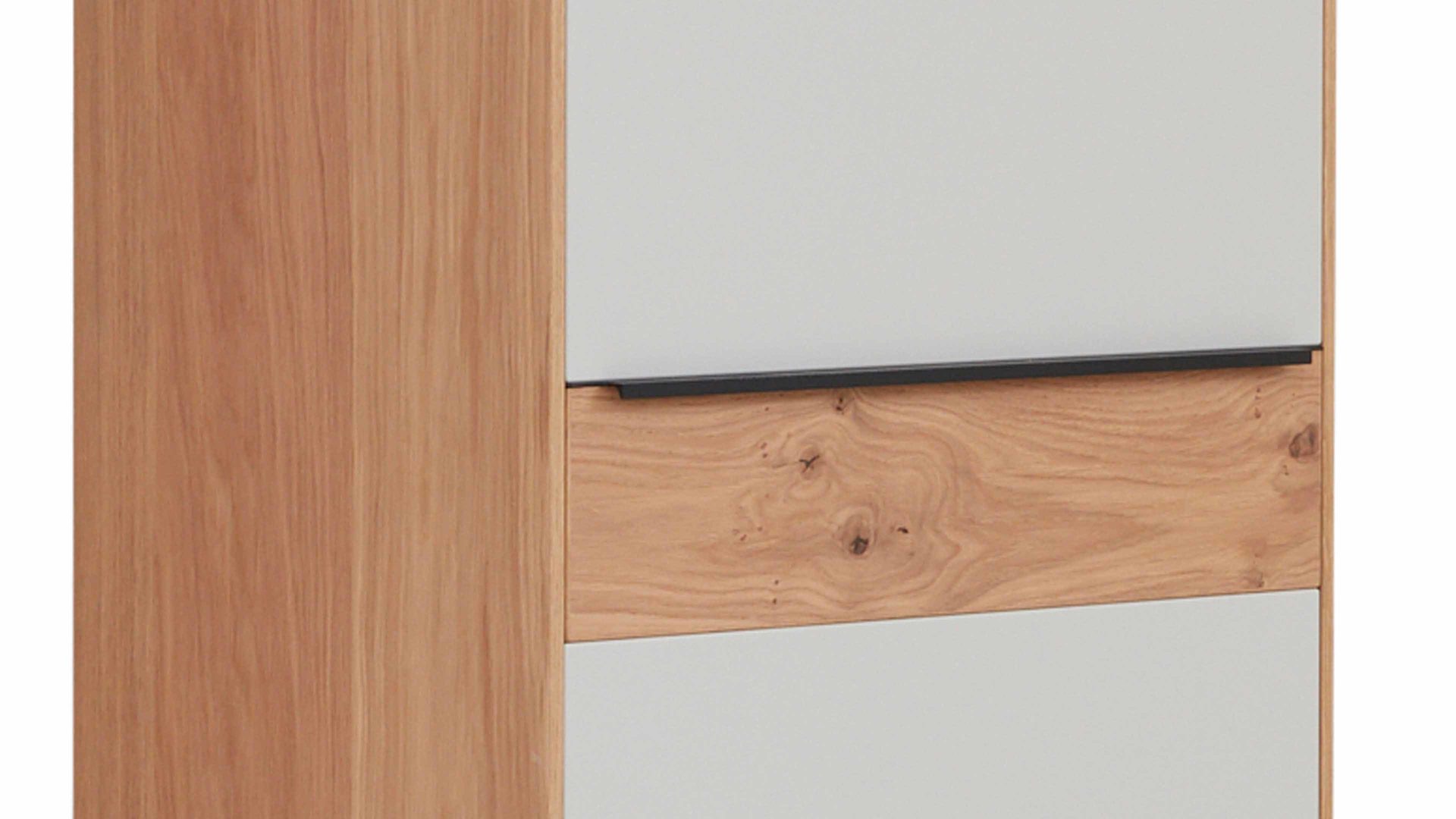 Garderobenschrank Interliving aus Holz in Holzfarben Interliving Garderoben Serie 6005 – Dielenschrank Eiche & lichtgrauer Lack – eine Tür, links