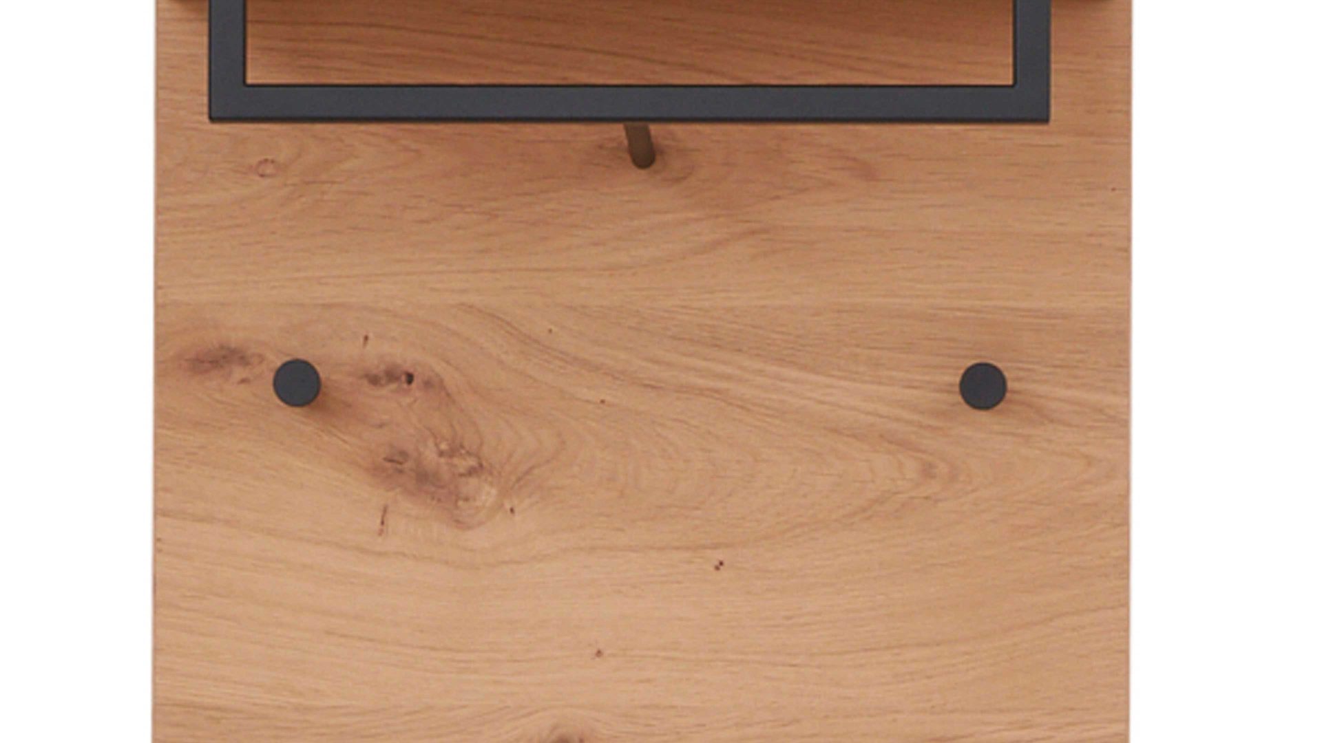 Wandgarderobe Interliving aus Holz in Holzfarben Interliving Garderoben Serie 6005 – Wandgarderobe 822 Balkeneiche – ca. 42 x 183 cm