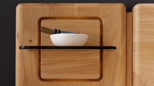Paneel Interliving aus Holz in Holzfarben Interliving Schlafzimmer Serie 1015 – Paneel-Set Wildeiche & Colorglas – zweiteilig