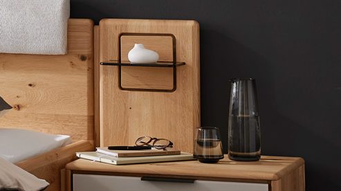 Paneel Interliving aus Holz in Holzfarben Interliving Schlafzimmer Serie 1015 – Paneel-Set Wildeiche & Colorglas – zweiteilig