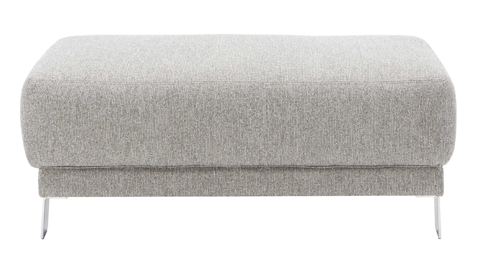 Polsterhocker Interliving aus Stoff in Grau Interliving Sofa Serie 4252 – Polsterhocker 30016 stahlfarbener Bezug Sneak 149 & Metallfüße 4.31 – ca. 125 x 65 cm
