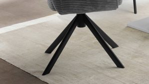 Vierfußstuhl PARTNERRING COLLECTION aus Stoff in Anthrazit PARTNERRING COLLECTION Armlehnstuhl Tamega mit Drehfunktion anthrazitfarbener Breitcord & schwarzes Metall