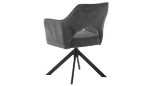 Vierfußstuhl PARTNERRING COLLECTION aus Stoff in Anthrazit PARTNERRING COLLECTION Armlehnstuhl Tamega mit Drehfunktion anthrazitfarbener Breitcord & schwarzes Metall