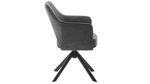 Vierfußstuhl PARTNERRING COLLECTION aus Stoff in Anthrazit PARTNERRING COLLECTION Armlehnstuhl Tamega mit Drehfunktion anthrazitfarbener Breitcord & schwarzes Metall