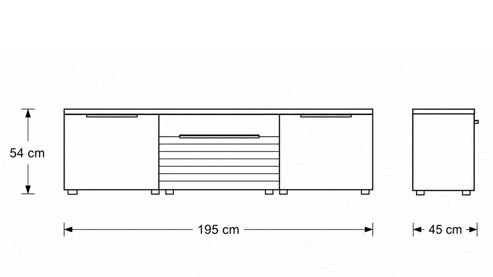 Wohnwand Interliving aus Holz in Grau Interliving Wohnzimmer Serie 2032 - Wohnwand Grau & Risseiche - Länge ca. 315 cm