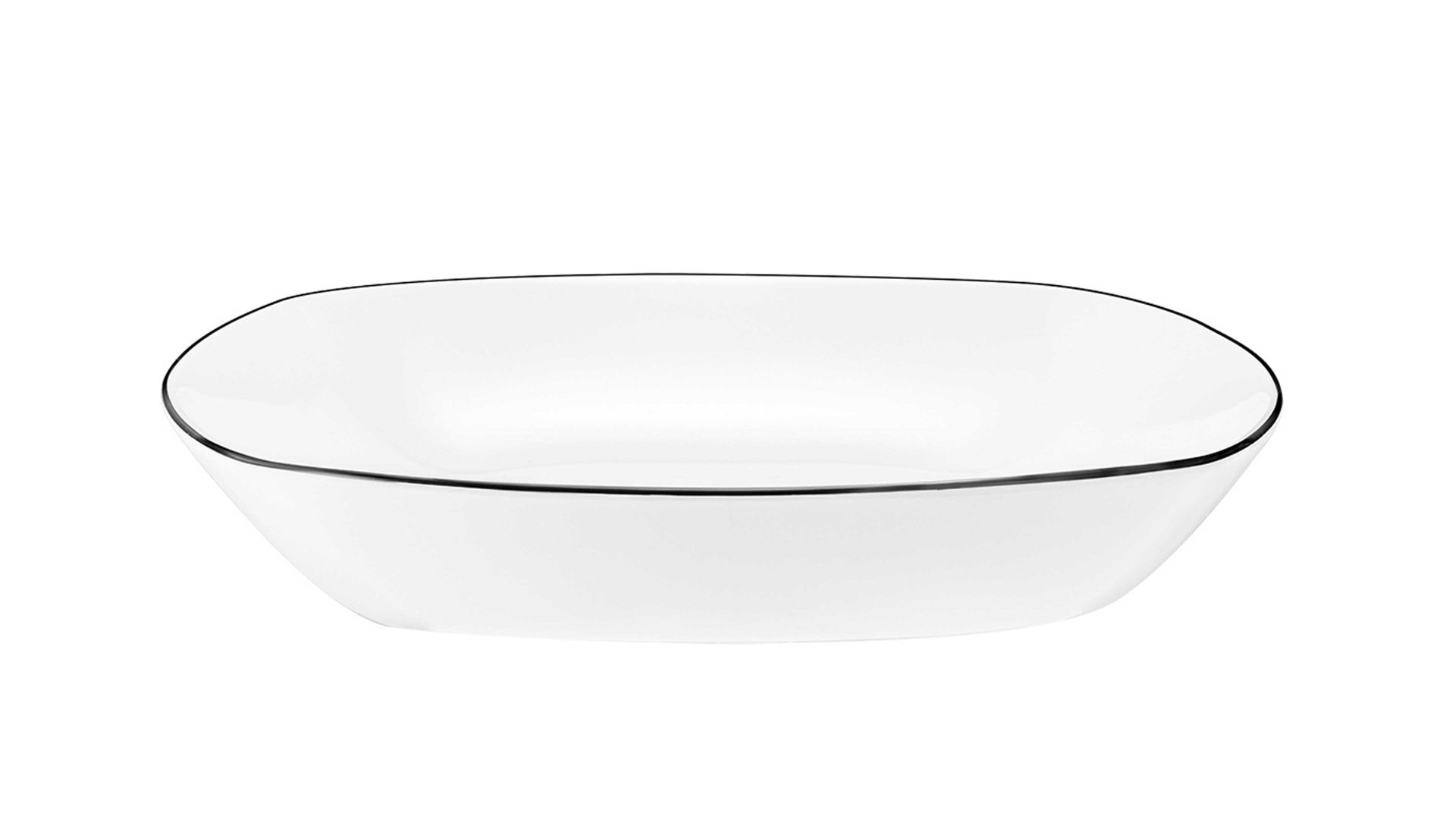 Suppenteller Seltmann weiden aus Porzellan in Weiß Seltmann Lido – Suppenteller weißes Porzellan – eckig, ca. 21 x 21 cm