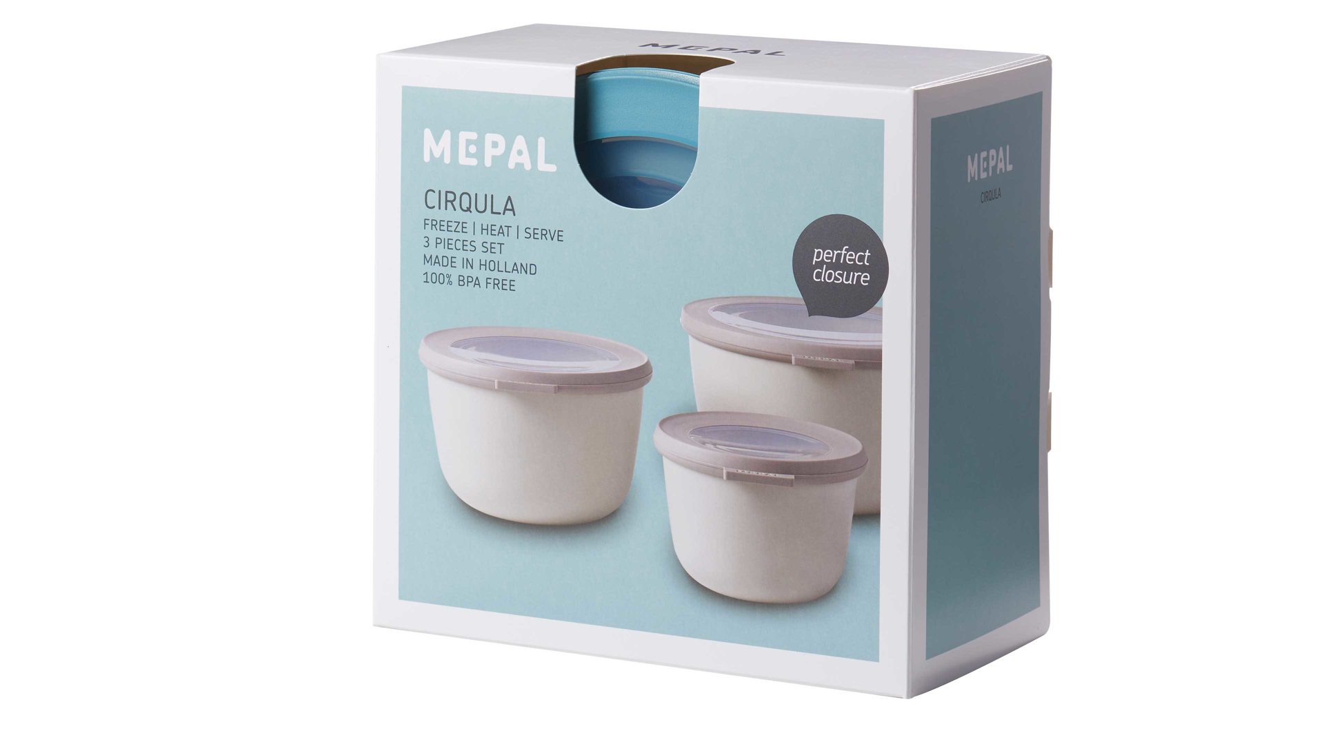 Dose Mepal aus Kunststoff in Hellblau MEPAL Multischüssel-Set Cirqula nordisch blauer Kunststoff – dreiteilig, hohe Ausführung