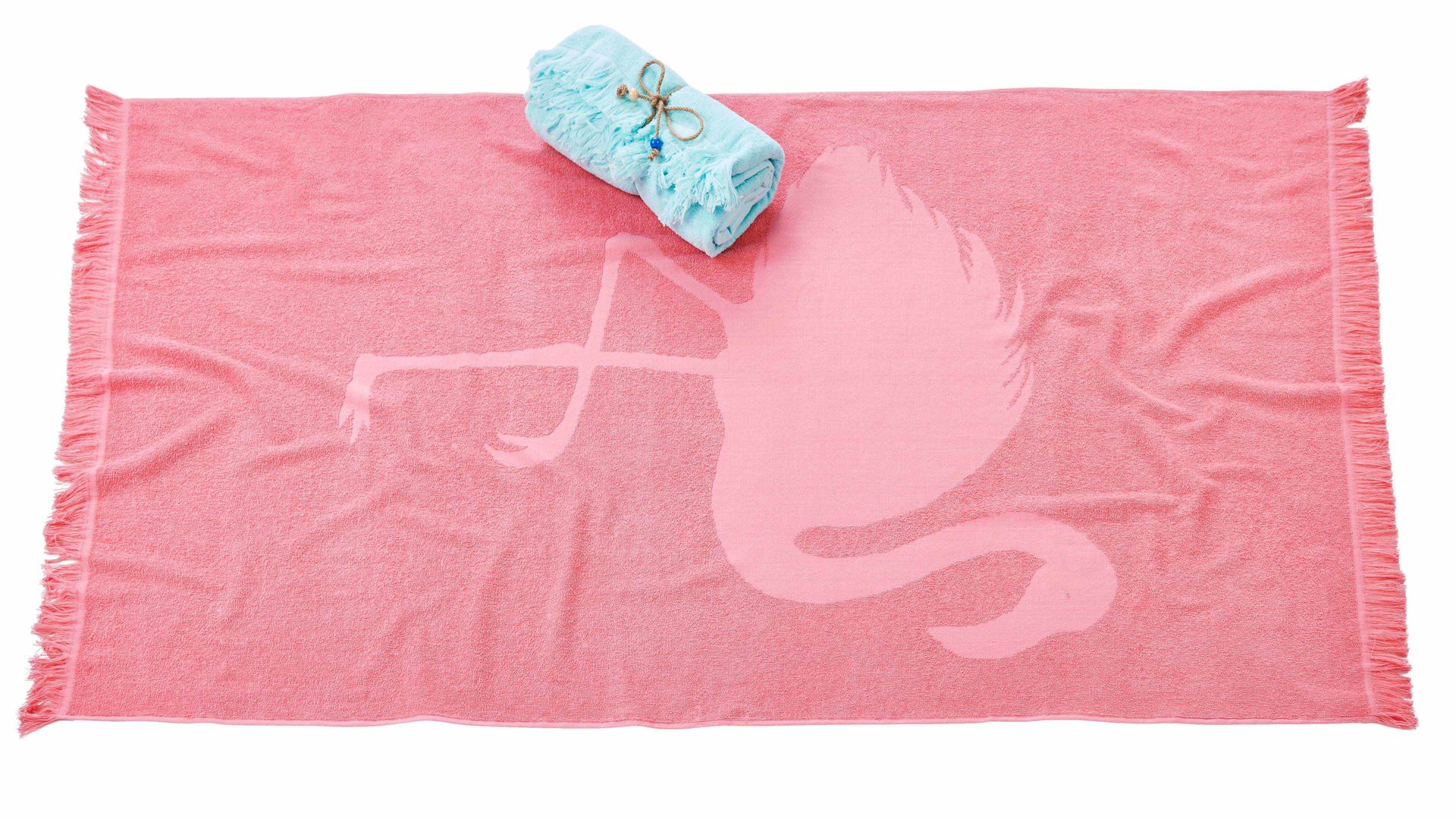 Hamamtuch Done.® aus Stoff in Pink done.® Hamamtuch Capri pinke Baumwolle – Flamingo-Motiv
