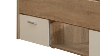 Funktionsbett Forte® aus Holz in Holzfarben Funktionsbettgestell Winnie Sonoma Eiche & Weiß – Liegefläche ca. 90 x 200 cm
