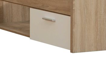 Funktionsbett Forte® aus Holz in Holzfarben Funktionsbettgestell Winnie Sonoma Eiche & Weiß – Liegefläche ca. 90 x 200 cm