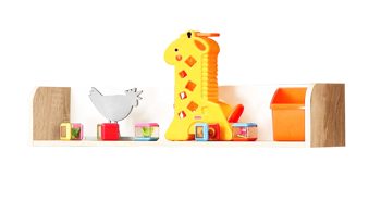 Wandregal Forte® aus Holz in Holzfarben Wandregal Sonoma eichefarbene & weiße Kunststoffoberflächen – Länge ca. 80 cm