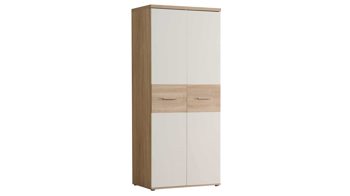 Kleiderschrank Forte® aus Holz in Holzfarben Kleiderschrank Sonoma eichefarbene & weiße Kunststoffoberflächen – zwei Türen