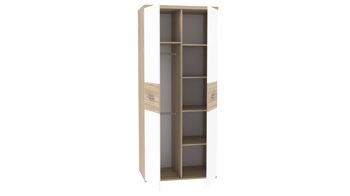 Kleiderschrank Forte® aus Holz in Holzfarben Kleiderschrank Sonoma eichefarbene & weiße Kunststoffoberflächen – zwei Türen