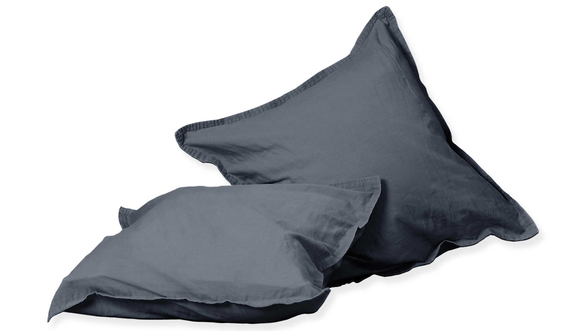 Bettwäsche-Set H. g. hahn haustextilien® aus Stoff in Grau HAHN Bettwäsche-Set Stone Washed anthrazitfarbene Baumwolle – dreiteilig, ca. 200 x 200 cm