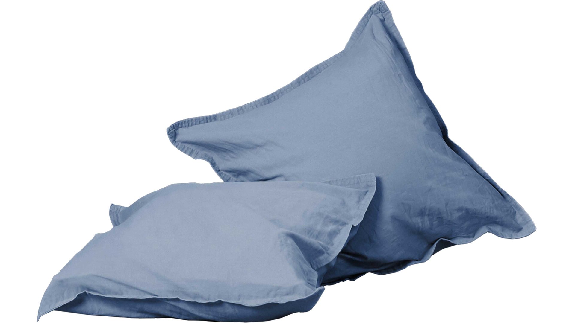 Bettwäsche-Set H. g. hahn haustextilien® aus Stoff in Blau HAHN Bettwäsche-Set Stone Washed denimblaue Baumwolle – dreiteilig, ca. 240 x 220 cm