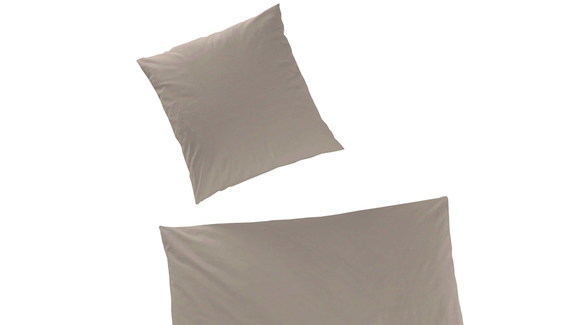 Bettwäsche-Set H. g. hahn haustextilien® aus Stoff in Hellbraun HAHN Luxus-Satin-Bettwäsche Sempre taupefarbener Baumwollsatin - zweiteilig, ca. 135 x 200 cm