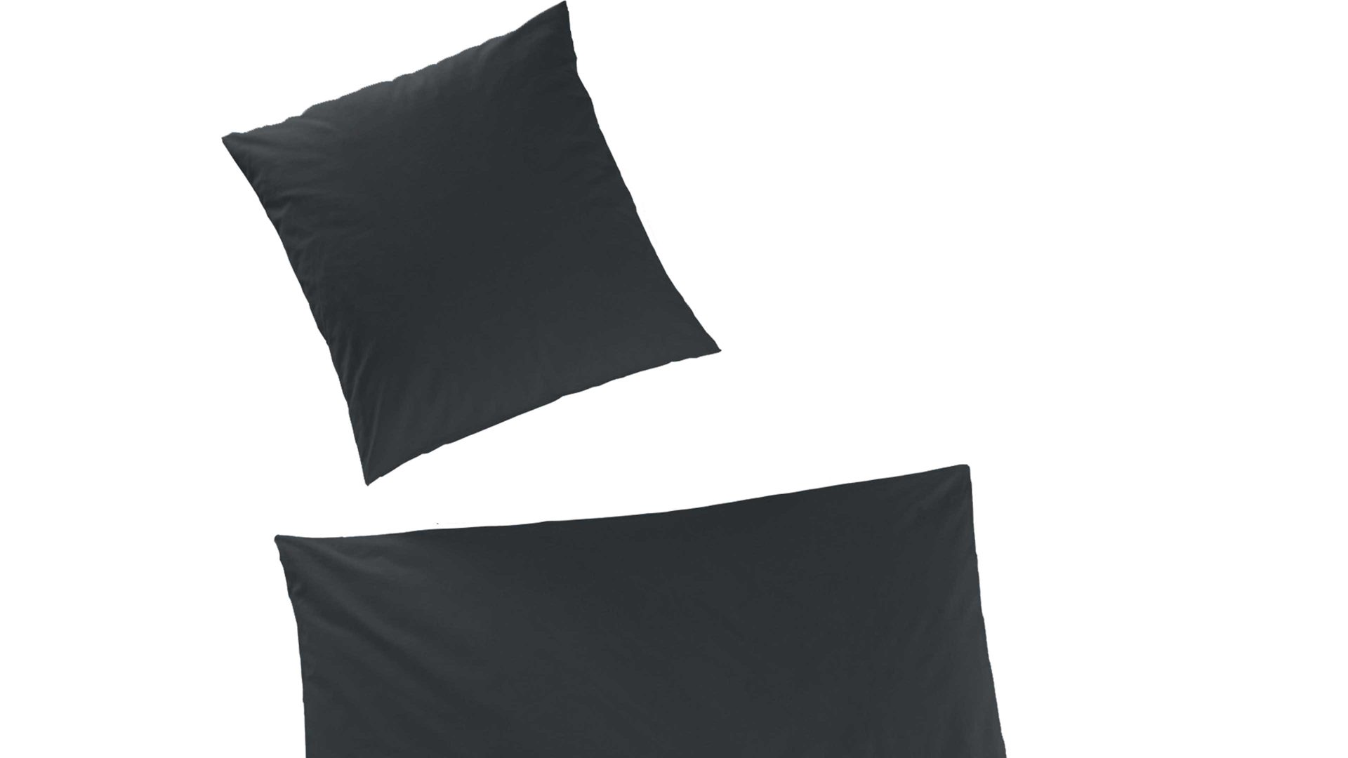 Bettwäsche-Set H. g. hahn haustextilien® aus Stoff in Schwarz HAHN Luxus-Satin-Bettwäsche Sempre schwarzer Baumwollsatin – zweiteilig, ca. 155 x 200 cm