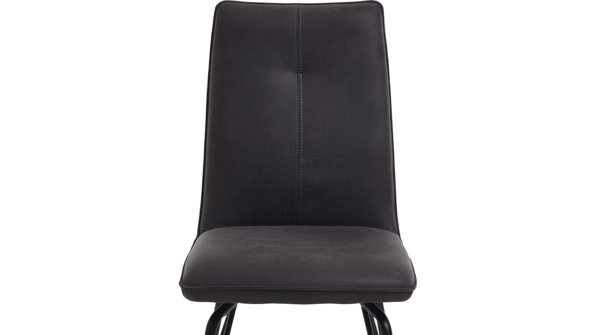 Vierfußstuhl Habufa® aus Leder in Schwarz HABUFA® Esszimmerstuhl Bella schwarzer Velours Rocky & schwarze Metallfüße