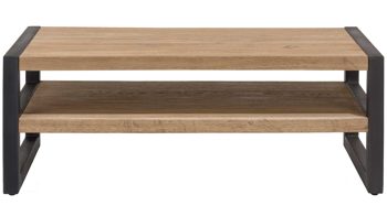 Couchtisch Habufa® aus Holz in Holzfarben WOODS & TRENDS Couchtisch Brooklyn bzw. Wohnzimmertisch Railway braunes Eichefurnier – ca. 120 x 60 cm