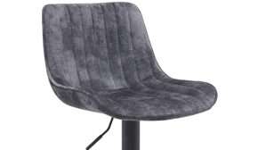 Barhocker Hela aus Stoff in Anthrazit Barhocker Sabine II H Vintage Anthrazit Velvet & schwarzes Metall - drehbar