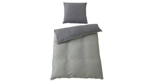 Bettwäsche-Set Interliving aus Stoff in Grau Interliving Bettwäsche Serie 9128 Baumwollsatin in Grau & Anthrazit - ca. 155 x 220 cm
