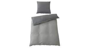 Bettwäsche-Set Interliving aus Stoff in Grau Interliving Bettwäsche Serie 9128 grauer Baumwollsatin - ca. 135 x 200 cm