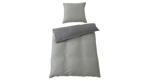 Bettwäsche-Set Interliving aus Stoff in Grau Interliving Bettwäsche Serie 9128 Baumwollsatin in Grau & Anthrazit - ca. 155 x 220 cm