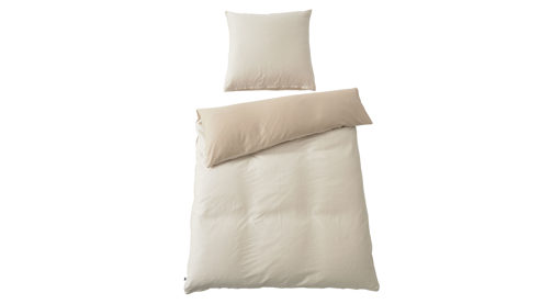 Bettwäsche-Set Interliving aus Stoff in Creme Interliving Bettwäsche Serie 9128 Baumwollsatin in Creme & Sand - ca. 135 x 200 cm