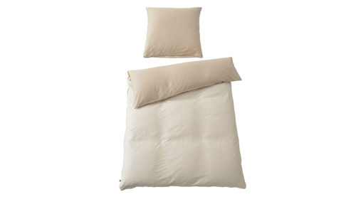 Bettwäsche-Set Interliving aus Stoff in Beige Interliving Bettwäsche Serie 9128 sandfarbener Baumwollsatin - ca. 155 x 220 cm