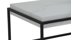 Couchtisch Hela aus MDF in Weiß Couchtisch Carlos Weiß & schwarzes Metall - ca. 114 x 64 cm