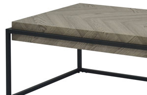 Couchtisch Hela aus MDF in Hellgrau Couchtisch Carlos Hellgrau & schwarzes Metall - ca. 114 x 64 cm