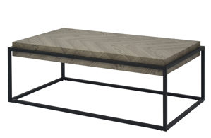 Couchtisch Hela aus MDF in Hellgrau Couchtisch Carlos Hellgrau & schwarzes Metall - ca. 114 x 64 cm