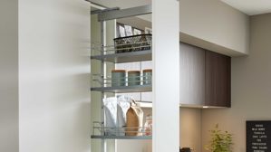 Einbauküche culineo® aus Holz in Weiß Culineo® Einbauküche C187 mit Einbaugeräten Weiß & Nussbaum Milano - Stellfläche ca. 335 x 305 cm