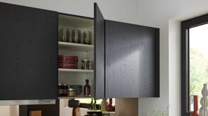 Einbauküche culineo® aus Holz in Schwarz Culineo® Einbauküche C382 mit Einbaugeräten Eiche Nero - Stellfläche ca. 335 x 305 cm