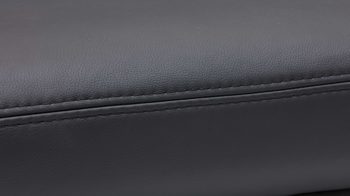 Dreisitzer Steinpol polsteria aus Leder in Schwarz Leder-Dreisitzer schwarzes Leder Punch & Alufüße - Länge ca. 185 cm