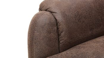 Ohrensessel Steinpol polsteria aus Stoff in Braun Ohrensessel mit manuellen Funktion brauner Stoffbezug Büffel & geölte Eichenholzfüße