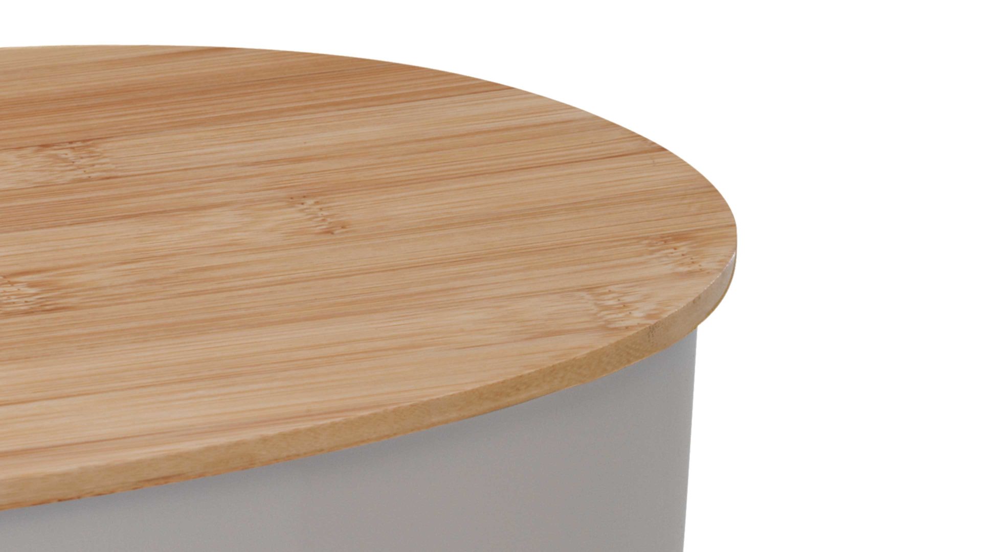 Brotkasten Kela | keck & lang aus Kunststoff in Grau kela Brotkasten Namur opalgrauer Kunststoff & Bambus – ca. 38 x 14 cm