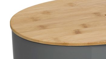 Brotkasten Kela | keck & lang aus Kunststoff in Grau kela Brotkasten Namur dunkelgrauer Kunststoff & Bambus – ca. 38 x 14 cm