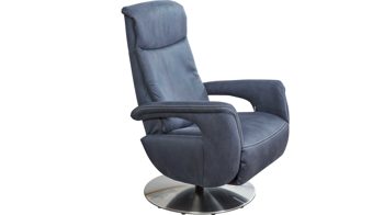 Relaxsessel modulmaster aus Stoff in Dunkelblau Modulmaster MM-ZE1062 - Relaxsessel DRF1 denimfarbene Mikrofaser Deluxe & Chrom-Tellerfuß